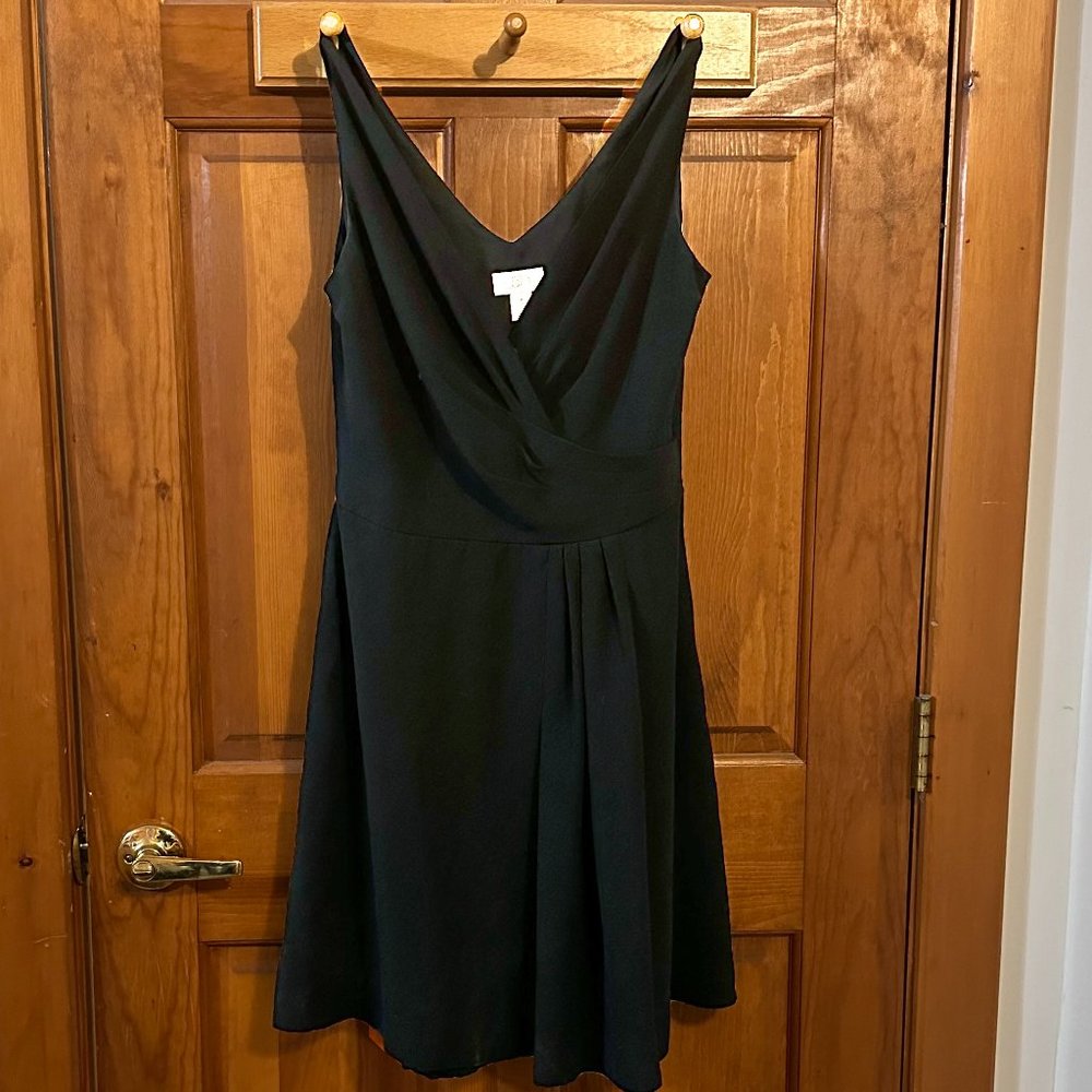 Loft Black Dressy Sleeveless Knee-Length Dress, Size 8